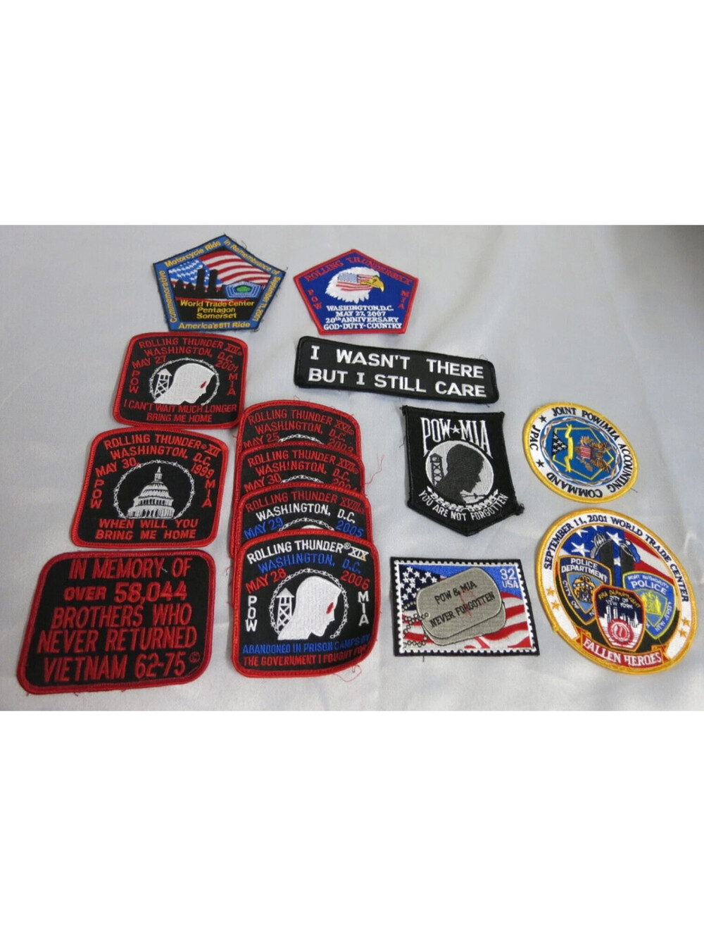 Rolling Thunder XVII Colors Dont Run POW MIA In Rememberance Patch Lot